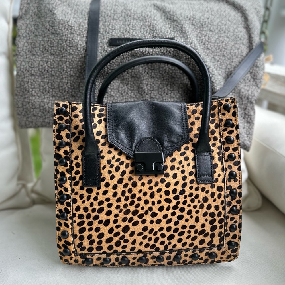 Loeffler Randall Junior Work Tote in Cheetah/Black NWT - Picture 3 of 16
